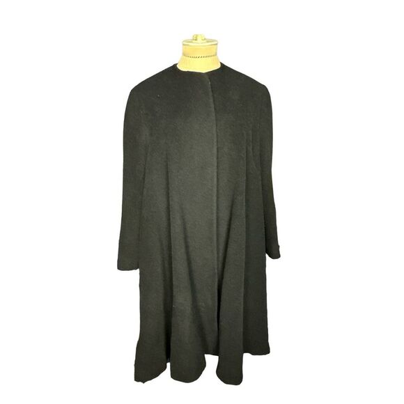 Giorgio Armani Alpaca and Wool Black Winter Coat Size 40